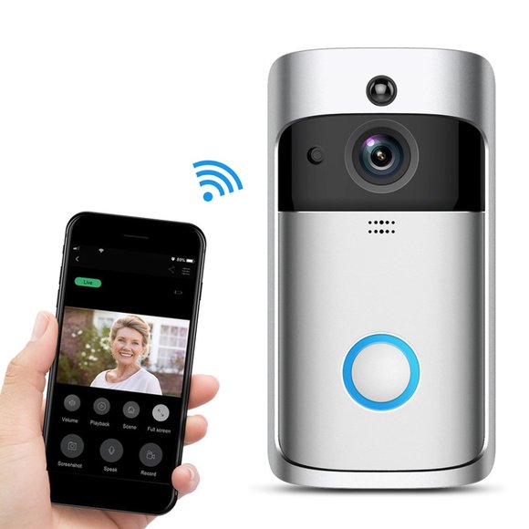 Intelligent visual intercom doorbell electronic cat's eye V5 wireless home WIFI - Picture 1 of 4
